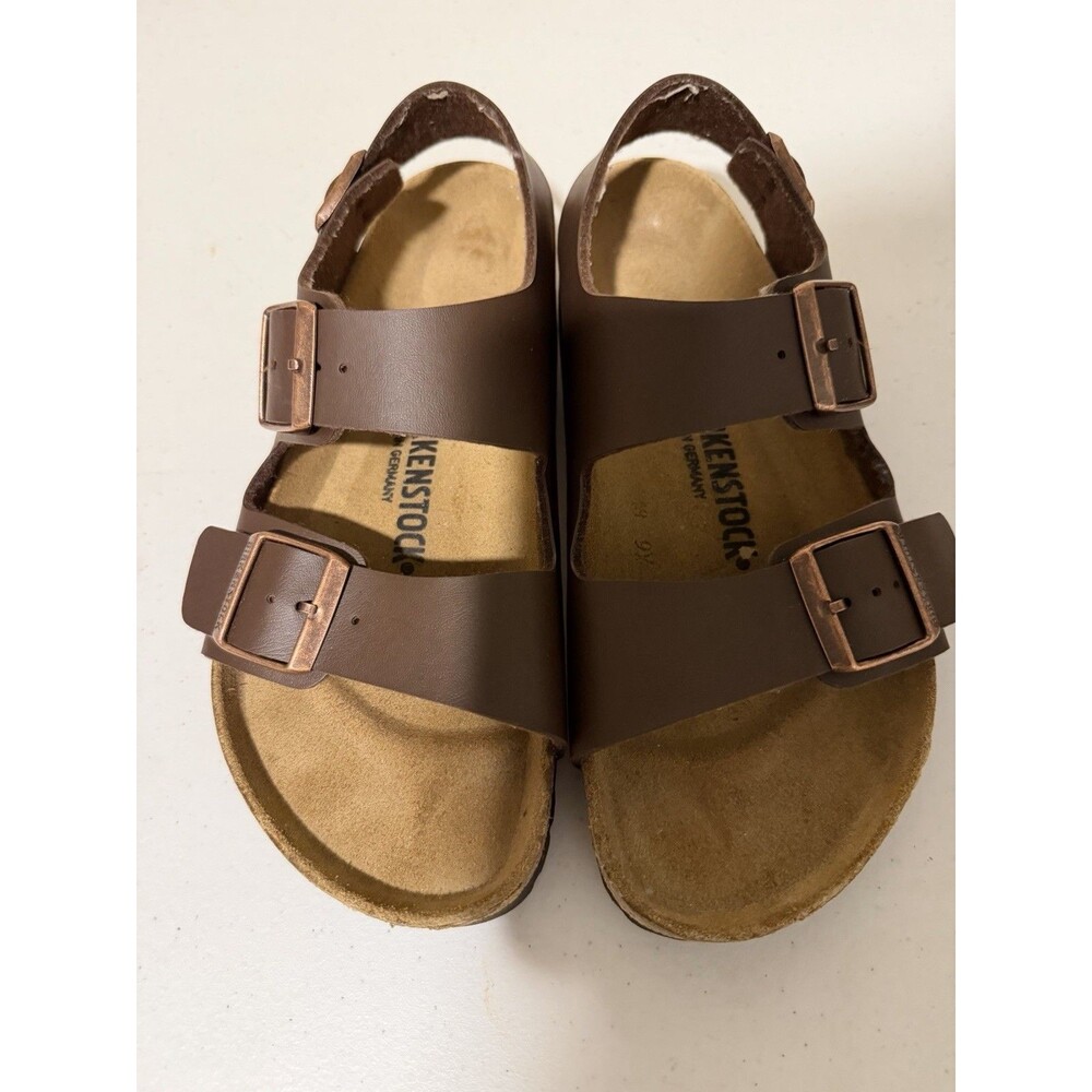 Birkenstock Milano Birko-Flor Dark Brown Sandals EU 39 Regular Women 8-8.5 NWOB